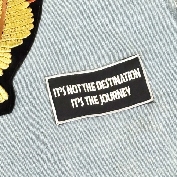 Vintage DIAMOND PLATE Women’s Plus LIVE TO RIDE Denim Biker Vest Patches Size 2X - Picture 6 of 8